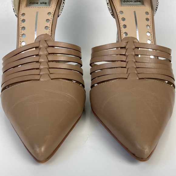 Dolce Vita Tan & Snakeskin Point Toe Stiletto - Picture 3 of 13